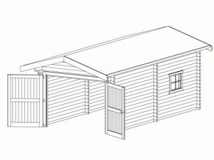 Garage en bois 300cm - 600cm